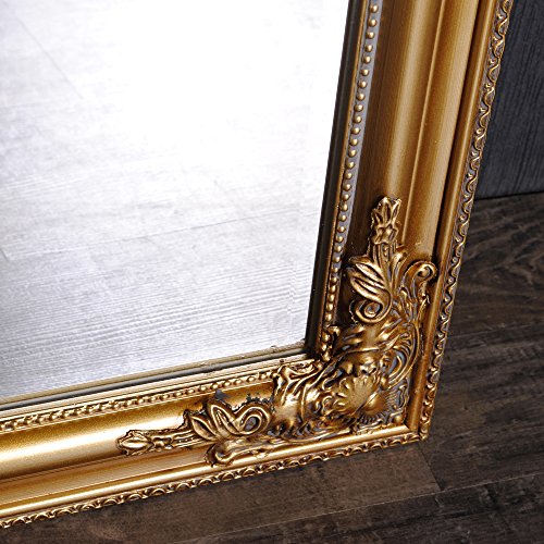 Wandspiegel GOLD Antik BAROCK DESIGN SPIEGEL POMPÖS HOLZRAHMEN Bessa 140x50cm - 6