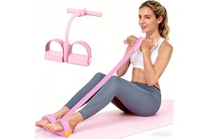JClorix 6-Röhren Pedal-Widerstandsband – Sit-Up Zugseil für Zuhause | Bauchtrainer Beintrainer Po Trainer NBR-Tuben Schaumgriffe für Yoga Pilates