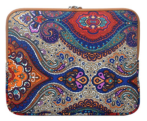 art&cherry © 11,6-12,2″ Universal Tablet PC Schutzhülle / Hülle aus Canvas-Gewebe wie z.B. Samsung Galaxy Tab Pro 12.2 / Galaxy Note 12.2 / Asus Transformer Book / Samsung Ativ Smart / Sony Vaio Tab 11 / Acer Iconia Tab W700 & W701 / Asus Vivo Tab / Lenovo IdeaPad Yoga 2 / Samsung Ativ Smart PC / Acer Aspsire P3 / Fujitsu Stylistic Q702 / HP Envy X2 / Microsoft Surface 2 3 / Surface Pro 2 & 3 / Lenovo IdeaPad Yoga 11 / Neofonie WeTab 3G / Medion Akoya Tablet blaues Muster - 2