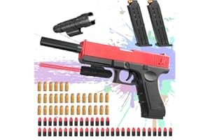 DADAZHENXUAN Kinder Pistole mit Schalldämpfer,Soft Bullet Toy Gun Pistole,Wüstenadler,1:1 Schaumstoff-Blaster Toy Gun,Pistolen-Spielzeug-Schaumstoff-Blaster,Spielzeug Pistole m1911 für Kinder (rot)