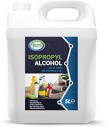 Isopropyl Alcohol 99.9% Pure | Lab Grade IPA | Isopropanol 5L | Rubbing Alcohol for Cleaning and Disinfecting | Solvent for Electronics, Windows, Glass, Appliances, and More