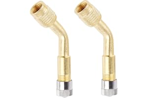 YIKAOMAI Ventilverlängerung Kupferventiladapter Winkelventilverlängerung Autoventil Reifenventilverlängerung Winkelventil für Auto Motorrad Fahrrad Scooter (135°-Winkel)