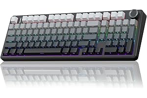 AULA F99 Pro Wireless Gaming Keyboard,Tri-mode Mechanical Keyboard Wireless with Control Knob,Side Engraved,RGB Backlight,Pre-lubed Linear Switches,Hot Swappable Custom Keyboards (Black)