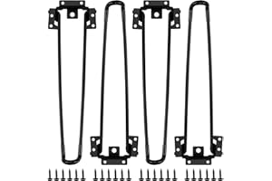 Enenes Klappbares Tischbein 4 Stück 43 cm Höhe Klappbares Haarnadel-Tischbein Heavy Duty Einfache Installation Klappbares Couchtischbein