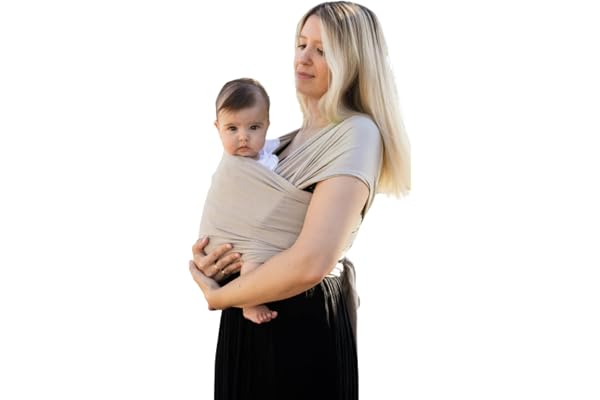 Amarsupiel | Écharpe de portage bébé en Bambou | Élastique | Facile à utiliser, polyvalent et ergonomique | Certifié OEKOTEX | Tissé fabriqué en Allemagne | Beige