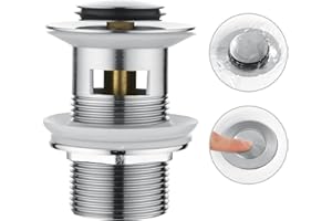 CREA Tapón de resorte para lavabo con desbordamiento para fregadero de baño, ranura de desagüe de lavabo con resorte, níquel cepillado