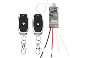 dstfuy Przełącznik radiowy 12 V, DC 12 V, 1-kanałowy, przełącznik suchy, przekaźnik radiowy, mini przekaźnik 2 A, bezprzewodowy przełącznik, pilot zdalnego sterowania, długość 164 m, do lamp