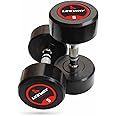 Leeway Rubber Coated Bouncer Dumbbells Weights, (5kg Pair)| Professional Round Dumbbells, Dumbbell Set, Dumbbell Set for home workout, Gym dumbbell set, Dumbbell set of 2, Home Gym Equipment for Men and Women (5kg Pair)