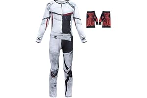 Febbabe Boys Descendants Carlos Costume Long Sleeve Jumpsuit Halloween Carnival Cosplay Bodysuit Fancy Party Dress Up Outfit with Gloves