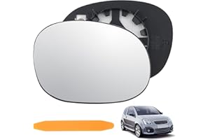 DXiongW Verre de Rétroviseur Remplacement Compatible avec Citroen C3 2002-2010 C2 03-09 Pluriel XSARA Picasso Peugeot 206 1007 Droite Glace de Rétroviseur Chauffant Asphérique Miroir Extérieur Voiture