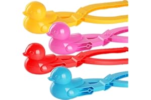 GESCHENKEHÖHLE Schneeballformer Ente – Robuste Schneeballzange für perfekte Entenformen | Winterspielzeug für Kinder & Erwachsene (Rot)