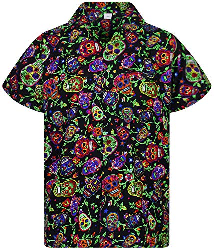 V.H.O. Funky Camisa Hawaiana, Skull, multiblack 8XL
