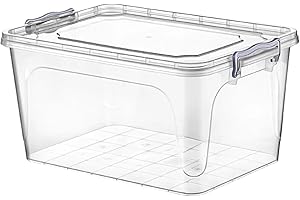 SUPRANO 3.8 Litre Plastic Pantry Storage Box With Clip Locking Lid Kitchen Food Flour Rice Biscuits Storage Container Meal Carrier Multi-Purpose (3.8 Litre Rectangular Box)