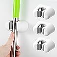CORNERIA 3 PCS Broom Mop Holder Tidy Organizer, Wall Mounted Organizer for Brush Mop and Broom Tool Storage - Fit Kitchen, Garage, Garden, Landry, Bathroom Organization and storage