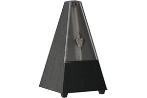 Wittner Metronome Taktell Pyramid Shape System Maelzel Series 800K - Plastic casing - Without bell - With plexiglass lid - Black - Mechanically wound - No batteries required - Made in Germany