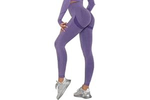 Merlvida Scrunch Butt Mallas opacas para mujer, cintura alta, sin costuras. Diseño push-up, estilo Boom Booty. Pantalones deportivos con control de abdomen, para yoga, fitness y entrenamiento