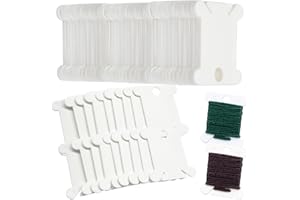 Penbin 200 PCS Embroidery Floss Bobbins Plastic Thread Organizer for Cross Stitch & Sewing, White Sewing Machine Bobbins, Durable & Portable Needlework Storage for Crafters