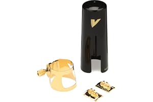 Vandoren LC09P Optimal Ligature och plastlock, passar barytonsaxofon (guldfinish)
