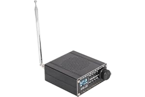 SWOQ Portable full-band radio receiver, full-band radio scanner BNC antenna interface ATS-20 compatible AM ​​FM MW SW for 3.5mm headphones