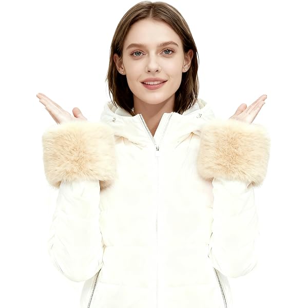 Pelz Manschetten,Frauen Winter Handgelenkwärmer Kunstpelz Weiche