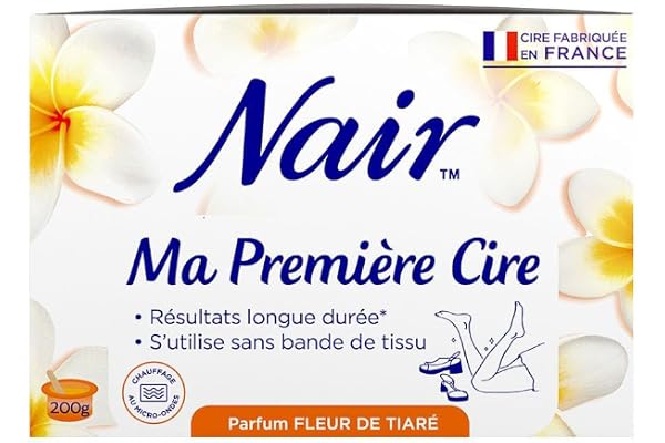 Nair Ma Première Cire - Corps, Parfum Fleur de Tiaré, Cire Chaude sans bande - Pot de 200g