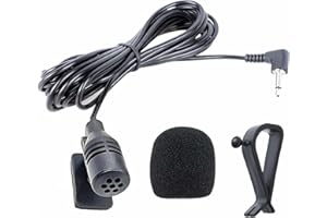 NewTH Micrófono 3,5 mm micrófono manos libres para la unidad principal del vehículo DVD GPS Bluetooth audio Radios estéreo, plug and play, 9,85 ft
