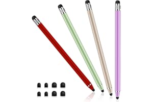 Afaneep Touchscreen Stift, 4 Stück Tablet Stift Hohe Empfindlichkeit 2 in 1 Gummi Stylus Touch Pen für alle Handys/Tablets Samsung iPhone i-Pad (Schwarz+Silber+Roségold+Blau)