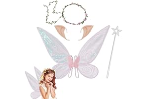 HIQE-FL Ailes d'ange Adulte,Ailes de Fée Enfant,Fairy Wings Adult,Ailes de Fée Papillon pour Filles,Ailes de Fée Déguisement,Ailes de Princesse,Ailes de Fée Costume