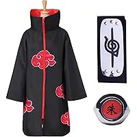 Naruto Akatsuki Mantel für Kinder Erwachsener Unisex Cosplay Kostüm, Cosplay Halloween Weihnachten Party Kostüm Umhang…