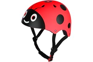 winying Enfant Garçon Fille Casque de Vélo Cyclisme Skateboard Chapeau Casque Sécurité Réglable Coccinelle Casque Skate Scooter pour Protège Tête Équipement 3-10 Ans 48-54 Cm