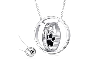 CHENGHONG Collana con urna per ceneri in argento Sterling 925, con stampa di margherita/zampa di cane, ciondolo commemorativo per cremazione, gioiello per donne e amiche