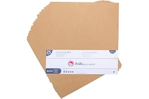 Anita y su Mundo | Pack de 25 Cartulinas Kraft 185g | Medidas 12x12" | Perfectas para Manualidades de Scrapbooking | Libre de ácido y lignina | Hecho en España