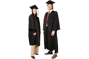 SKÉMATA Toga da Laurea Unisex in Microfibra Leggera con Tocco Laurea e Nappina Inclusi, Adatta a Tutte le Stagioni, Made in Italy, Guida Taglia Facile Uomo/Donna, Nera