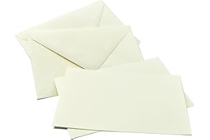 ARKRAFT Cartes et enveloppes 14 x 9 porte-cartes Lot de 50. 25 enveloppes + 25 cartes (Ivoire)