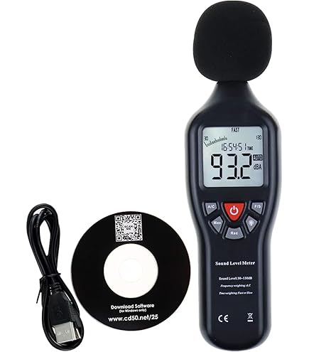 4-in-1 Sound Level Meter for Wall Mounted Decibel Meter 30-130dB 11 LED Display USB Powered Sound Tester DB Meter