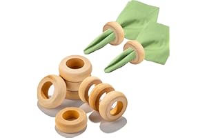 YouYuer Portatovaglioli Anello in Legno,20 Pezzi Legatovaglioli da Tavola Porta Tovaglioli da Tavola Anelli Applica in Legno per Festa di Nozze,Cena,Anniversario,Decorazione della Tavola