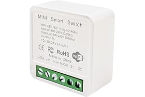 LED ATOMANT Modulo Rele Mini Interruptor WiFi, CON NEUTRO, Compatible con Alexa, Google Home y Smart life, Idoneo LED (400w), 2 Canales