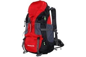 DILWE Bolsa de trekking de 50L, Mochila deportiva a prueba de agua Senderismo Mountaintop Moto MTB Ski Unisex Mochila