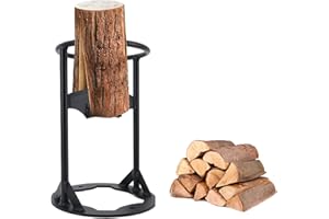 Memows Firewood Kindling Splitter, Wood Splitter for Logs, Manual Log Splitter, Heavy Duty Firewood Splitter Manganese Steel Log Splitting Tool, Portable Wood Splitting Wedge for Home Camping Outdoors