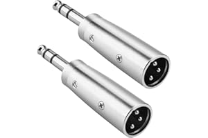 JOMLEY XLR to 1/4 Adapter, XLR Male to 1/4" (6.35mm) TRS Stereo Jack Adapter, 6.35mm TRS Stereo to XLR Male Plug Balanced Cable Adapter - 2 Pack