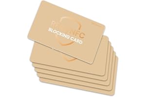WHONOR RFID Blocking Card 6 Pack, Bank Debit Credit Card Protector, Anti-Theft Contactless NFC Blocker, One Card Protect Entire Wallet (Golden, 6 Pack)