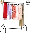 U-HOOME Clothes Rack, Metal Double Rail Hanging Rack, 2 Tier