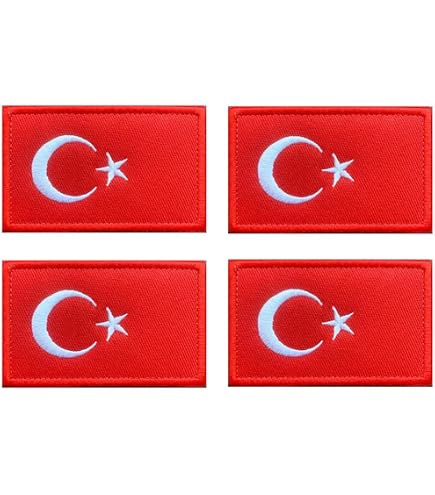 Écusson Drapeau Turquie Demi-Lune Étoile - Patch Armée Ankara Atatürk à Velcro