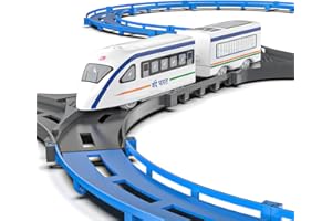 Mirana Vande Bharat Bullet Train Toy Set for Kids - Multiple Railway Track Layout, AAA Battery Operated, Fun Gift for Boys & Girls 1+ Years, Made in India (Basic - 43 pcs)