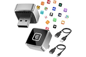 JUSTSTONE Mini Wireless CarPlay Adapter for Apple, 2025 Upgrade CarPlay Dongle Konvertiert Kabelgebunden zu Kabellos for iPhone, USB C/A Plug and Playfür only für iOS 10+