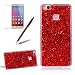 Produktbild Girlyard Silikon Glitzer Hülle für Huawei P9 Lite, Luxus Variable Farbe Pailletten Muster Shinning Case Weiche TPU Bling Backcover Ultra Dünn Flexibel Rubber Etui und Anti Rutsch Kratzfeste Schutzhülle für Huawei P9 Lite - Rot