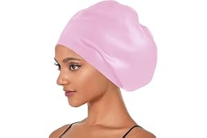 CIOMILIARO Bonnet de Bain pour Cheveux Longs,Bonnet de Bain Extra Large,Bonnet de Bain en Silicone,Imperméable Bonnet de Bain Unisexe aux Hommes Femmes pour Nager Plongée Piscine