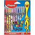 Maped Color'Peps Monster Felt Tip Pens - Pack of 12 Coloured Felts with a Monster Theme - Halloween Treat