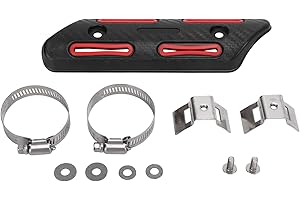 UXSIYA Protezione termica del tubo di scarico, decorazione personalizzata anti-scottatura Protezione termica dello scarico ABS Universiale per motocicli a 4 tempi ATV UTV(rosso)