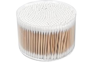 FUTUHADA 500 Stück Wattestäbchen, Ohrstäbchen Bambus, Bamboo Cotton Swab, Wattestäbchen Bambus mit Doppelrunde Dicke Spitzen, Bamboo Cotton Bud, Bambus Ohrstöpsel Wattestäbchen für Make-Up Schmuck und Ohren